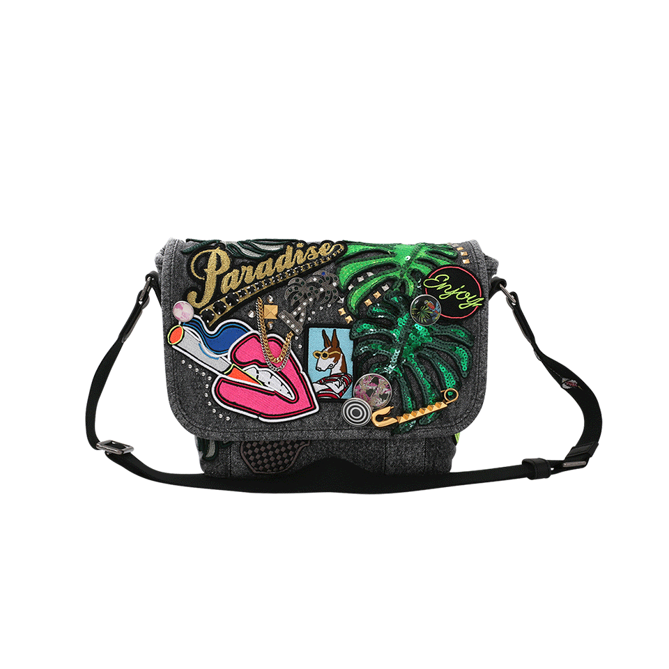 MARC JACOBS-Paradise Small Courier-BLK/SLVR