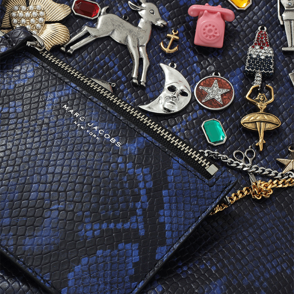 MARC JACOBS-Mini Embellished Wingman Shopping Bag-COBALT