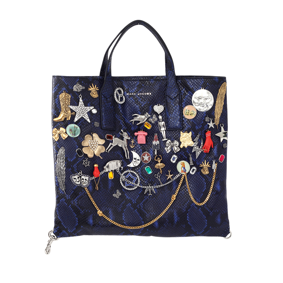 MARC JACOBS-Mini Embellished Wingman Shopping Bag-COBALT