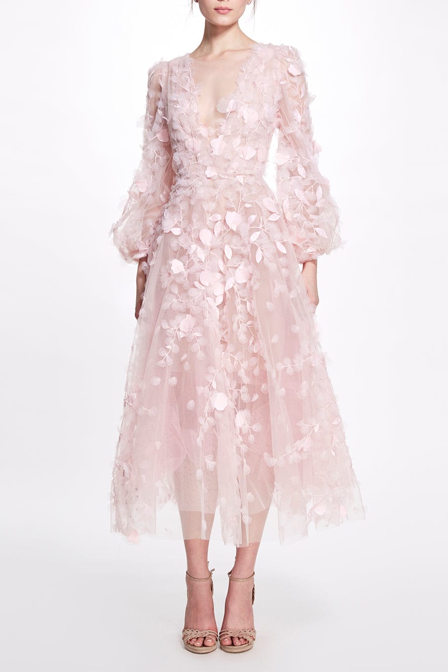 MARCHESA-Long Sleeve Dress-