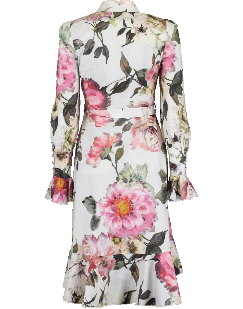 MARCHESA-Floral Cotton Hi Low Shirt Dress-