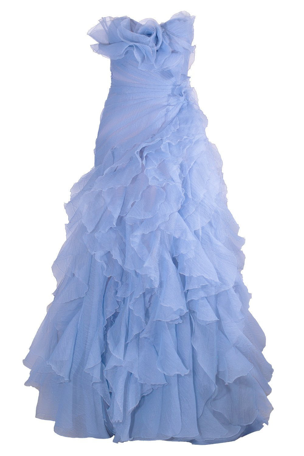 MARCHESA-Strapless Organza Gown-