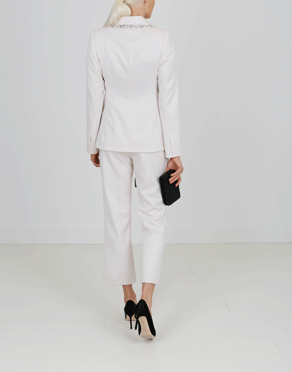 MARCHESA-Pearl Embroidered Jacket With Cropped Pant-