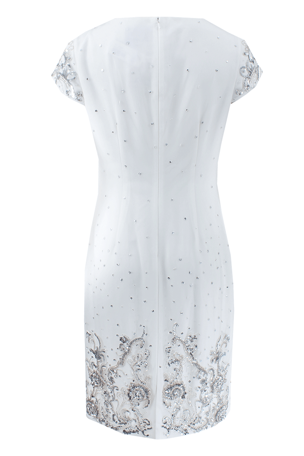 MARCHESA NOTTE-Beaded Shift Cocktail Dress-