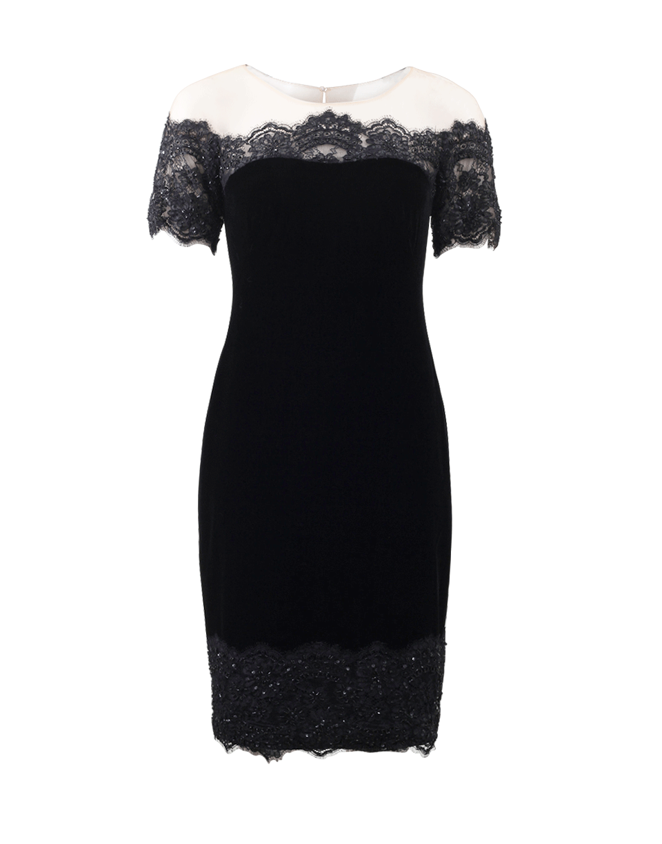 MARCHESA NOTTE-Illusion Cocktail Dress-