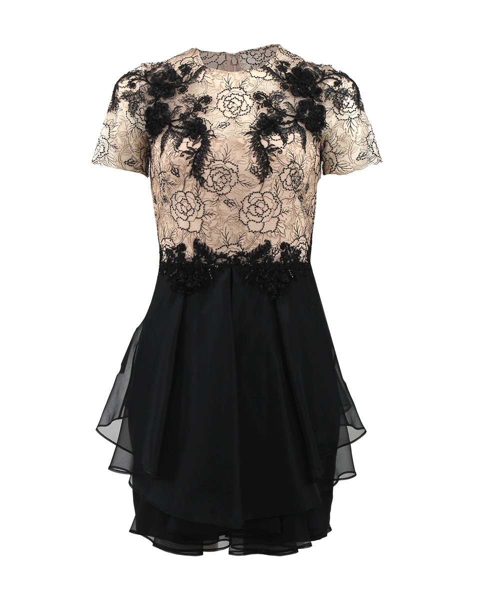 MARCHESA NOTTE-Rose Tattoo Lace Cocktail Dress-