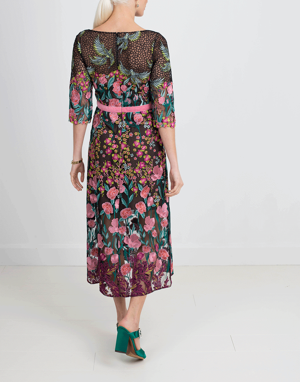 MARCHESA NOTTE-Embroidered Cocktail Dress-