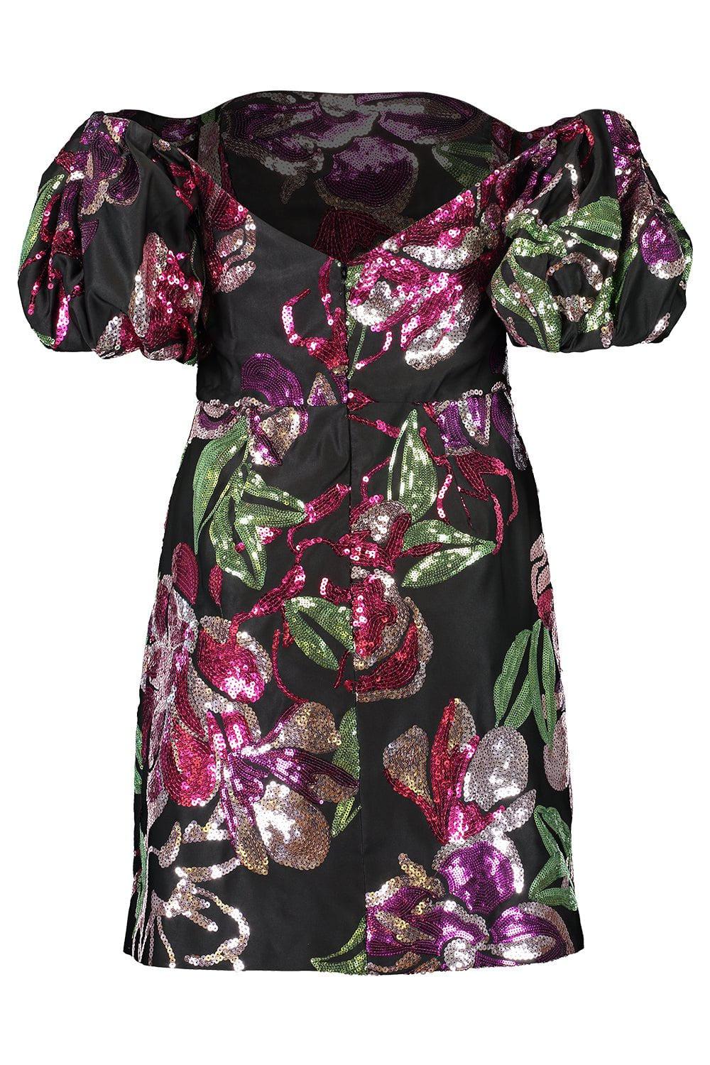 MARCHESA NOTTE-Off The Shoulder Mini Dress-