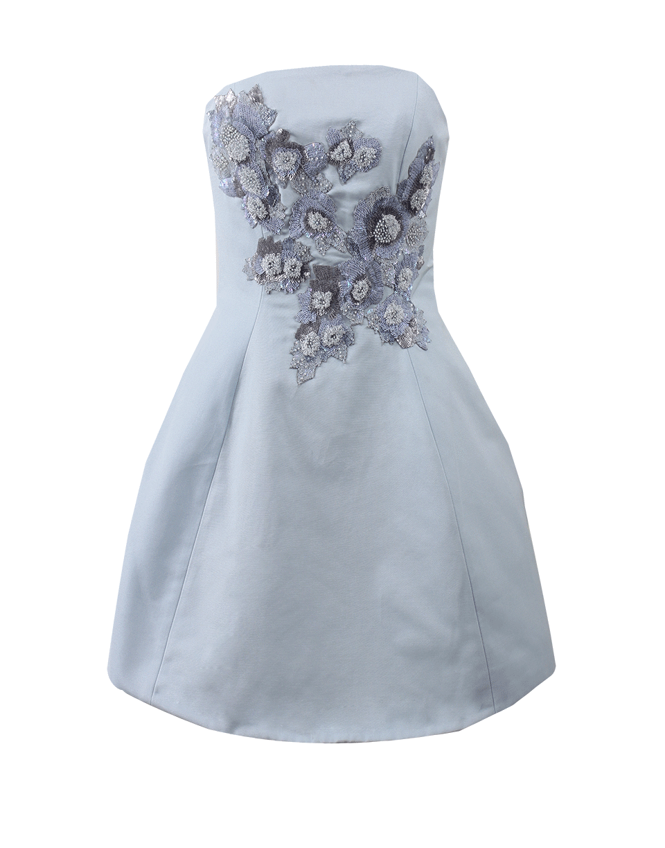 MARCHESA NOTTE-Beaded Applique Cocktail Dress-
