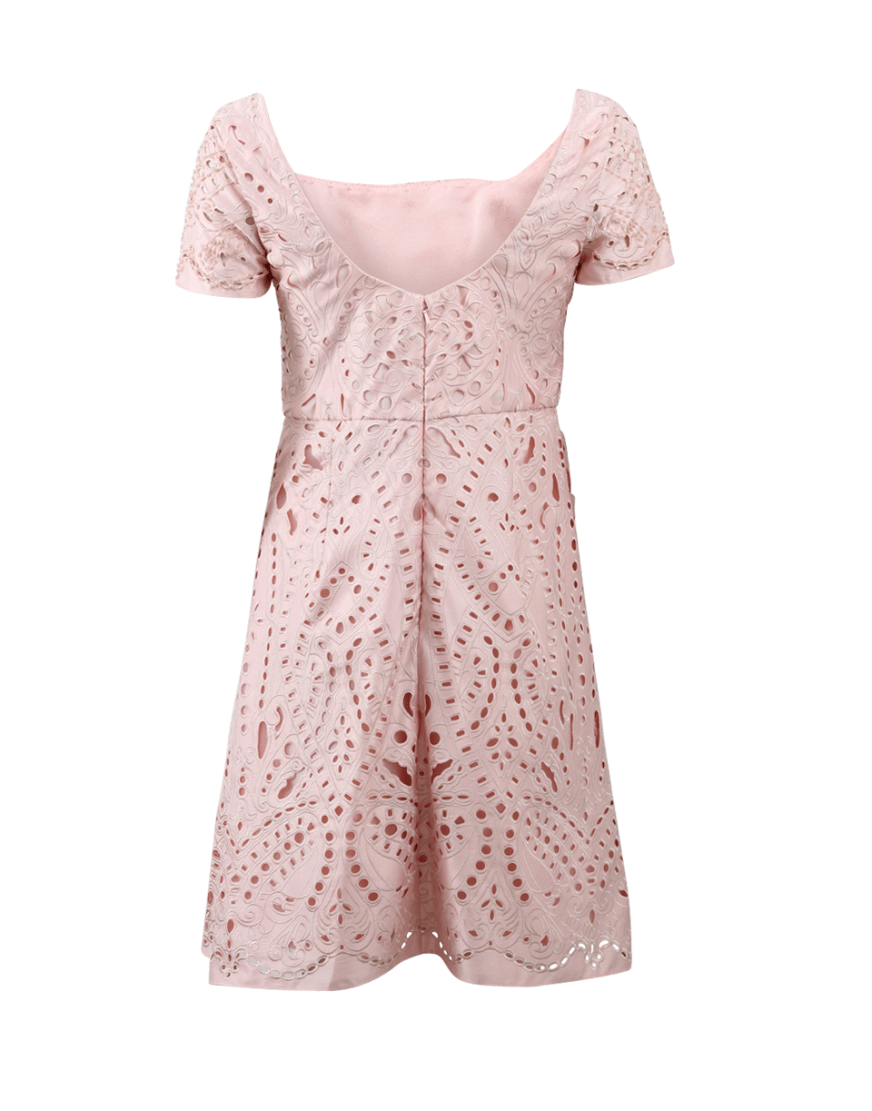 MARCHESA NOTTE-Mosaic Lace Cocktail Dress-