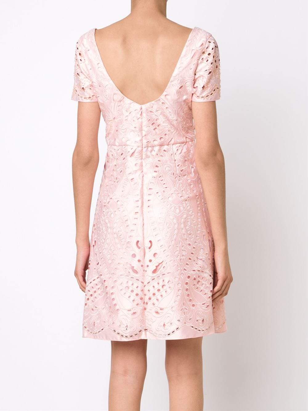 MARCHESA NOTTE-Mosaic Lace Cocktail Dress-