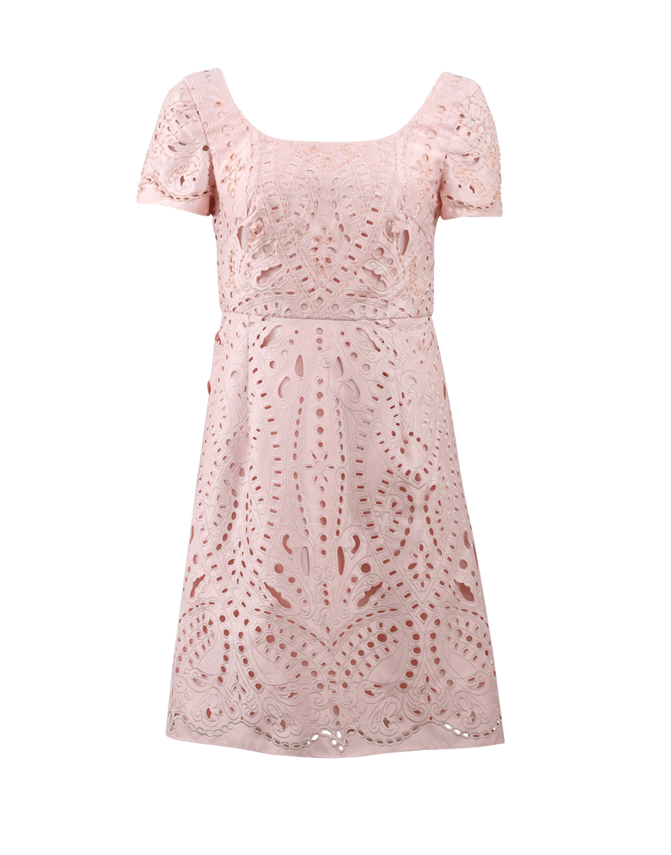 MARCHESA NOTTE-Mosaic Lace Cocktail Dress-