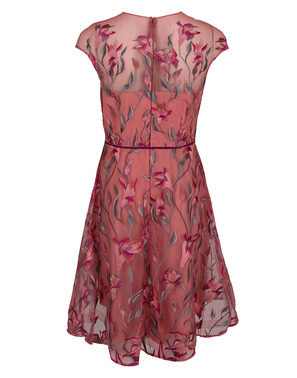 MARCHESA NOTTE-Embroidered Cocktail Dress-