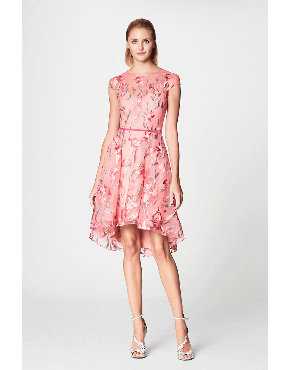 MARCHESA NOTTE-Embroidered Cocktail Dress-