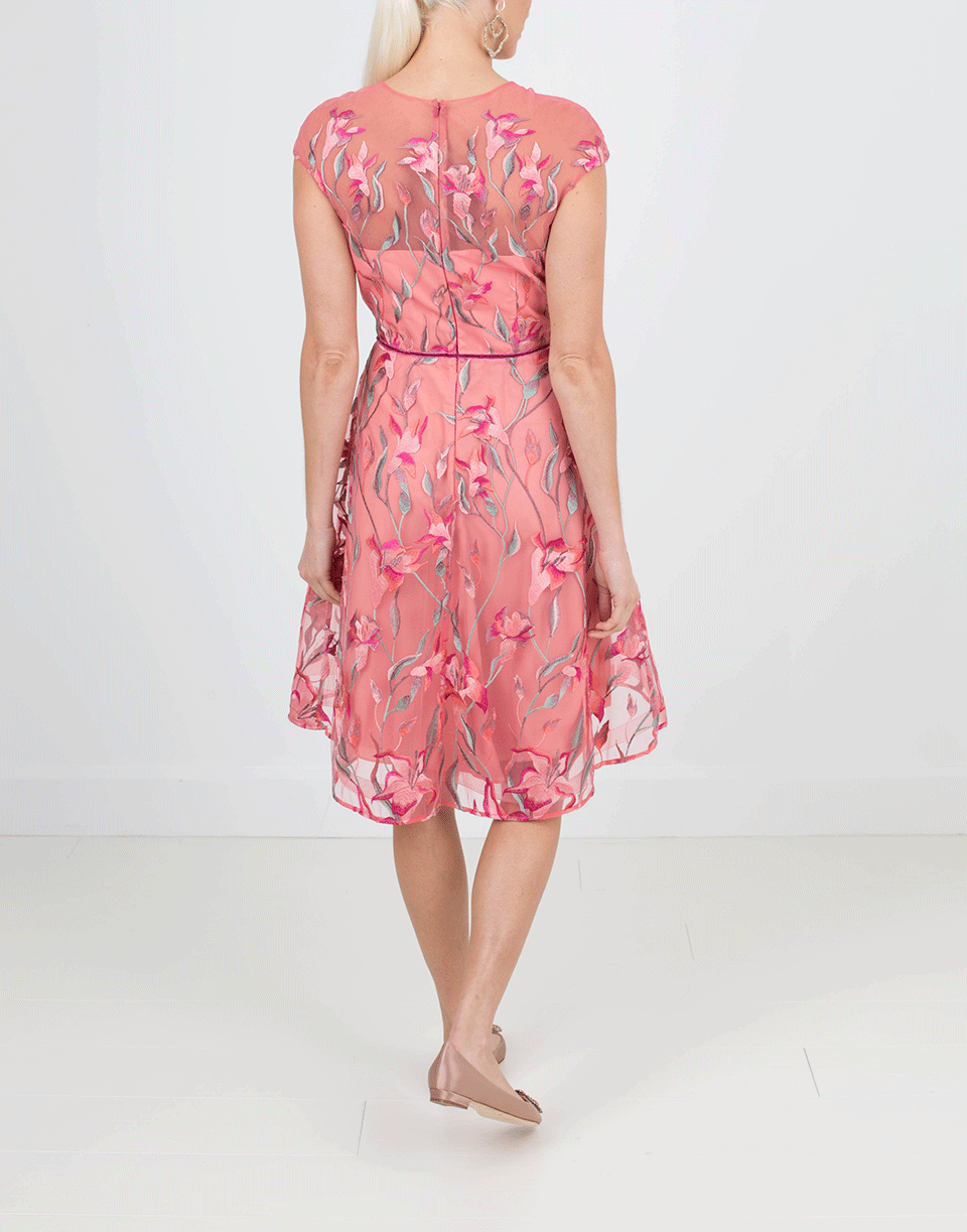 MARCHESA NOTTE-Embroidered Cocktail Dress-