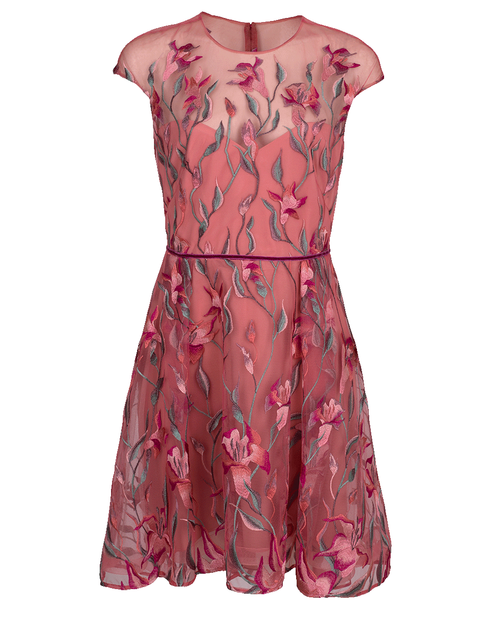 MARCHESA NOTTE-Embroidered Cocktail Dress-