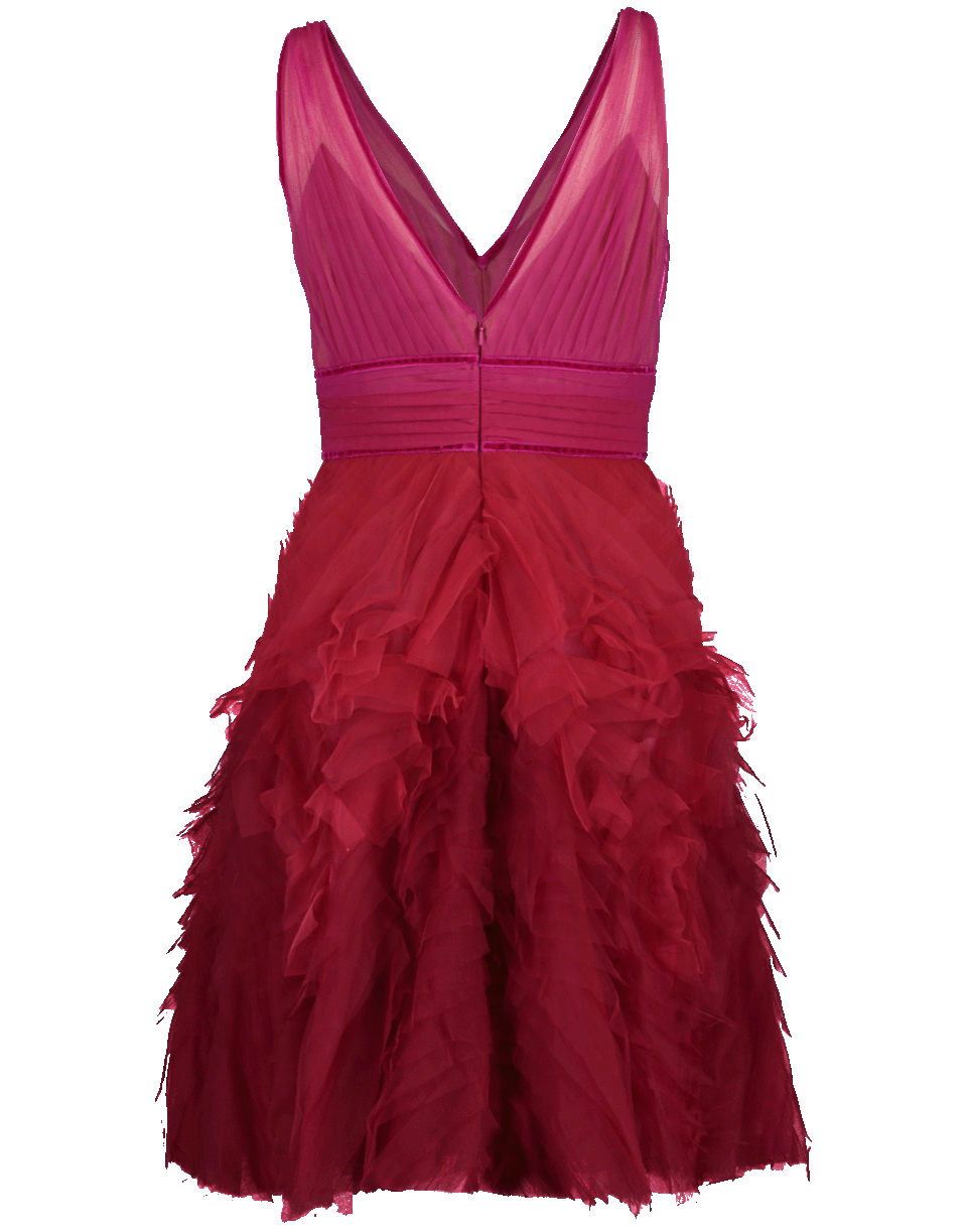 MARCHESA NOTTE-Ombre Textured Dress-