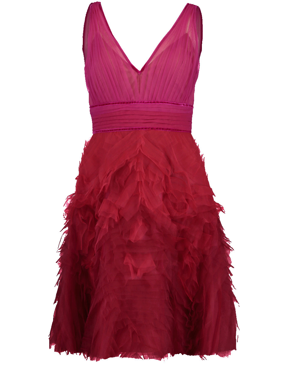 MARCHESA NOTTE-Ombre Textured Dress-