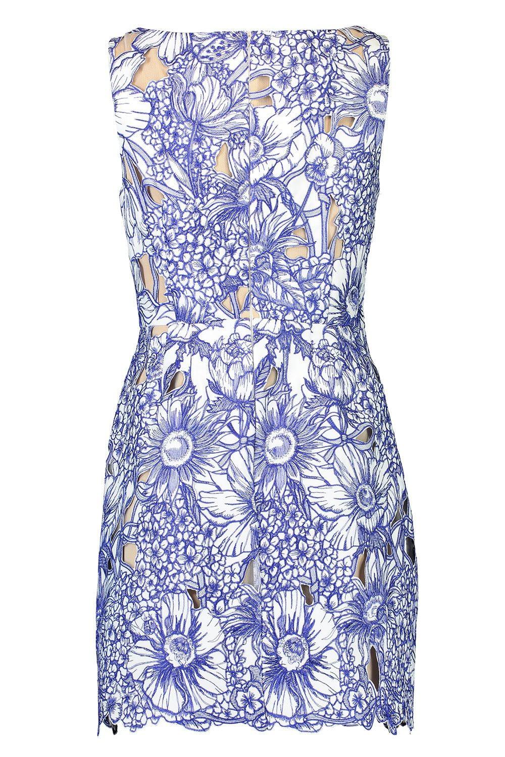 MARCHESA NOTTE-Boatneck Mini Dress-