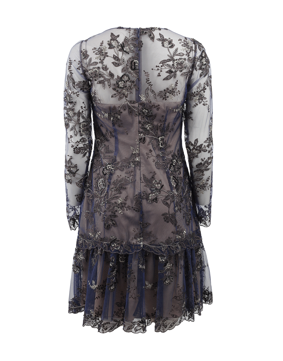 MARCHESA NOTTE-Embroidered Lace Cocktail Dress-