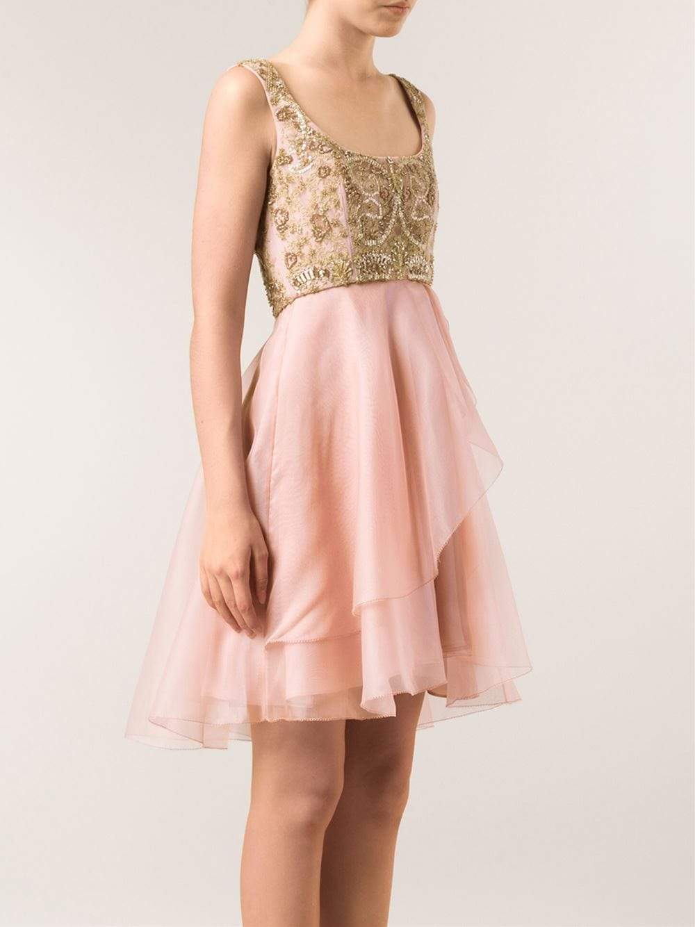 MARCHESA NOTTE-Silk Organza Cocktail Dress-