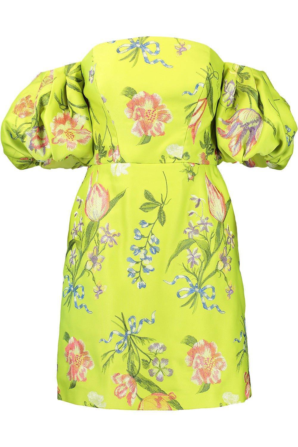 MARCHESA NOTTE-Puff Sleeve Mini Dress-