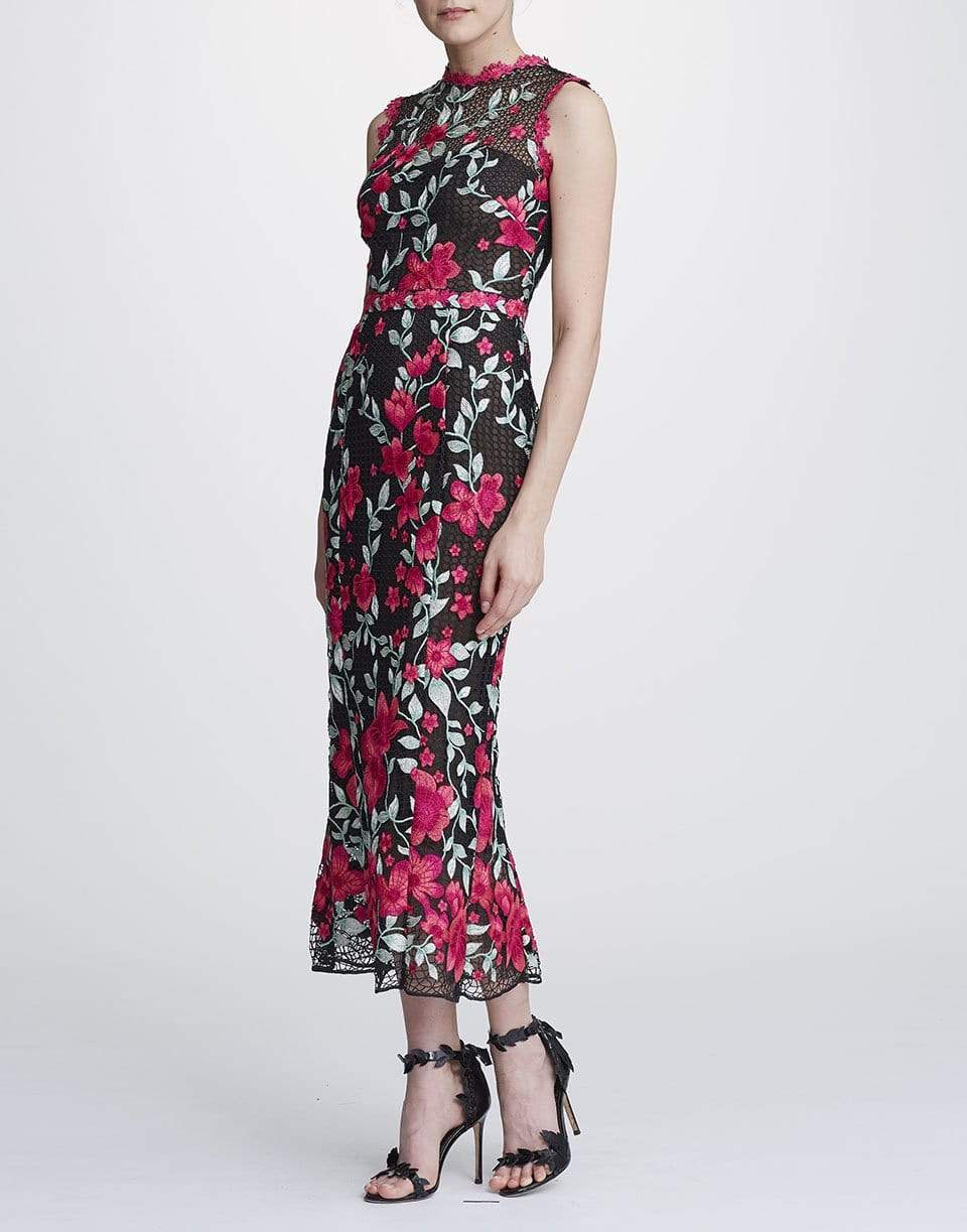 MARCHESA NOTTE-Floral Guipure Tea Gown-