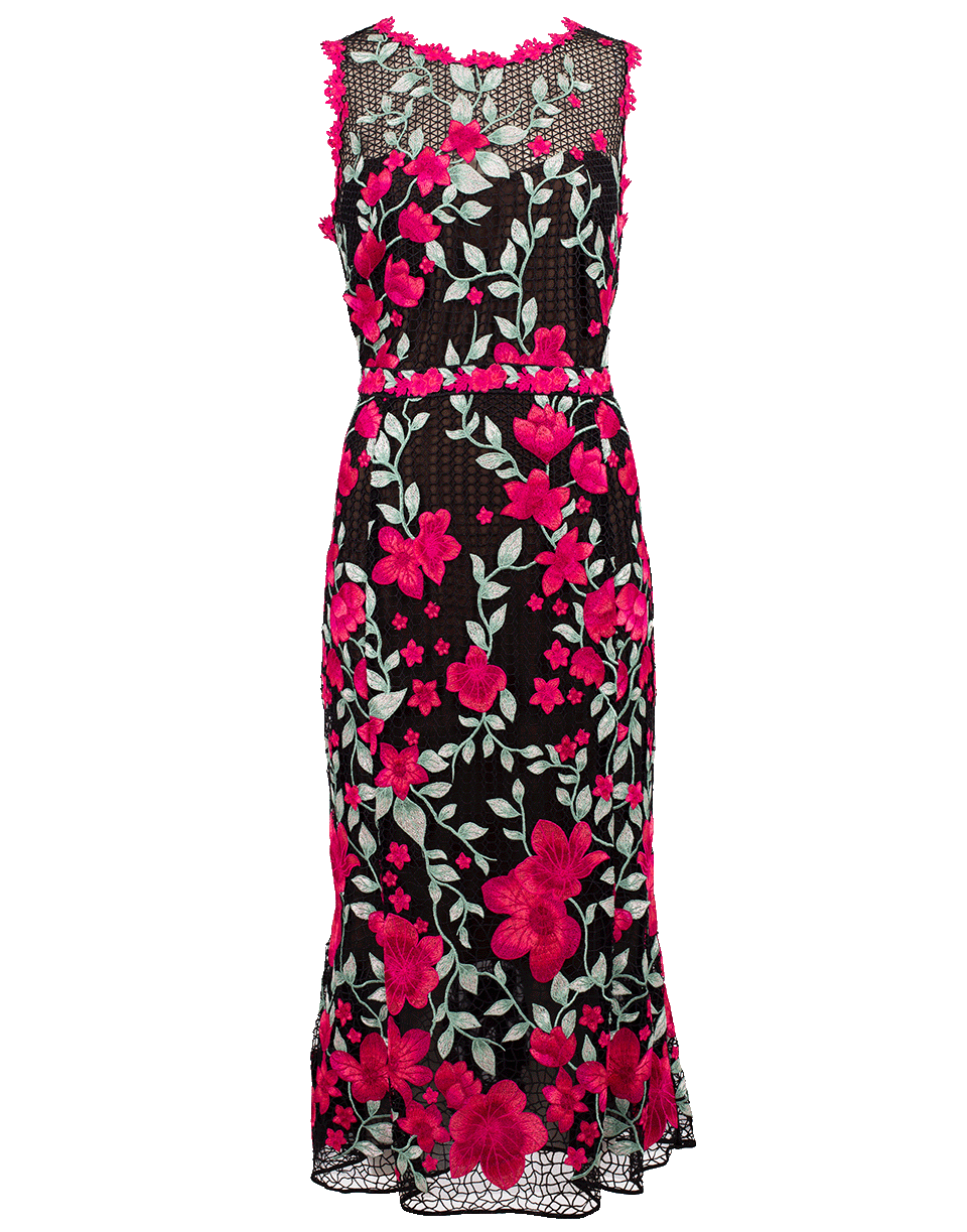 MARCHESA NOTTE-Floral Guipure Tea Gown-