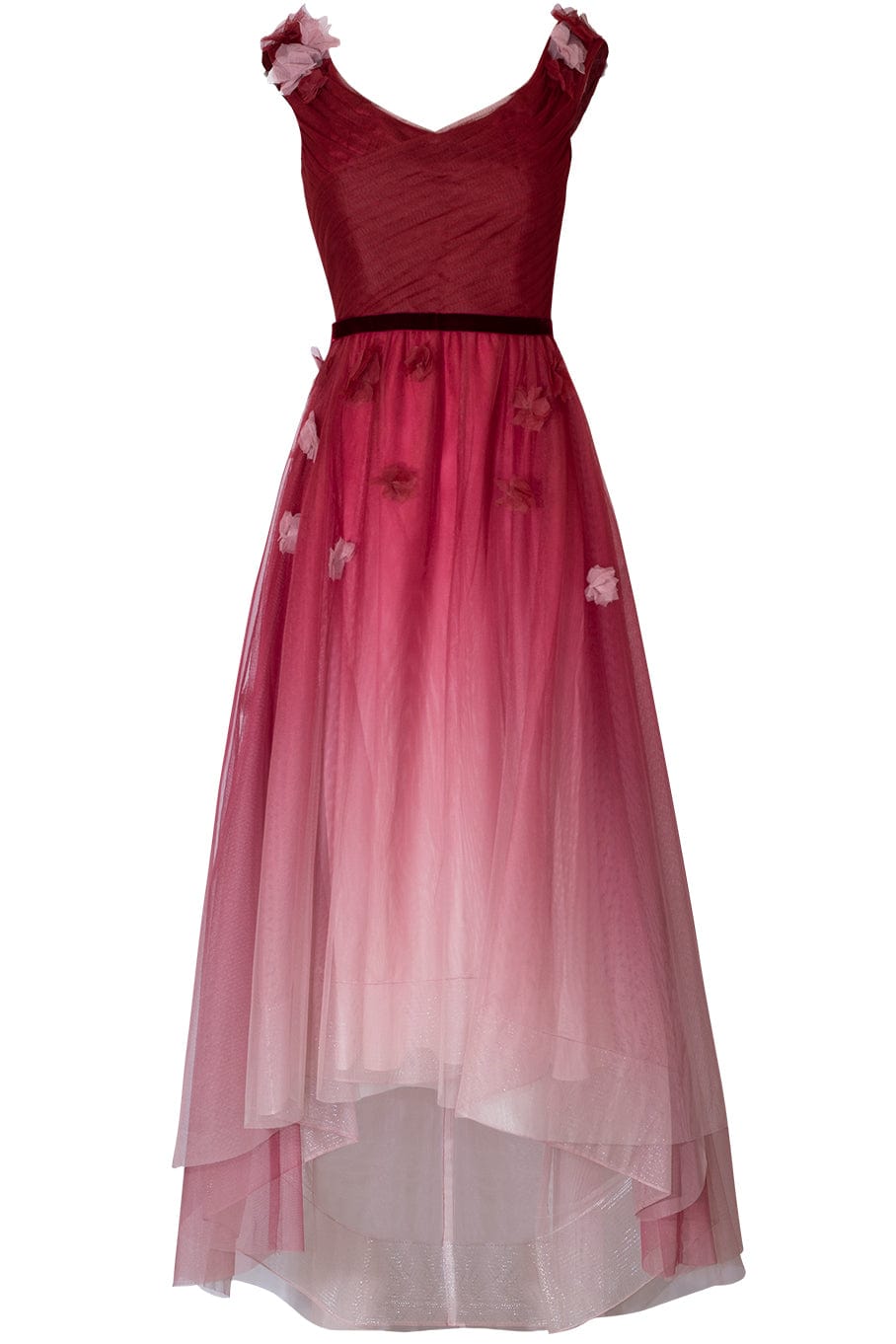 MARCHESA NOTTE-Off The Shoulder Ombre Gown-