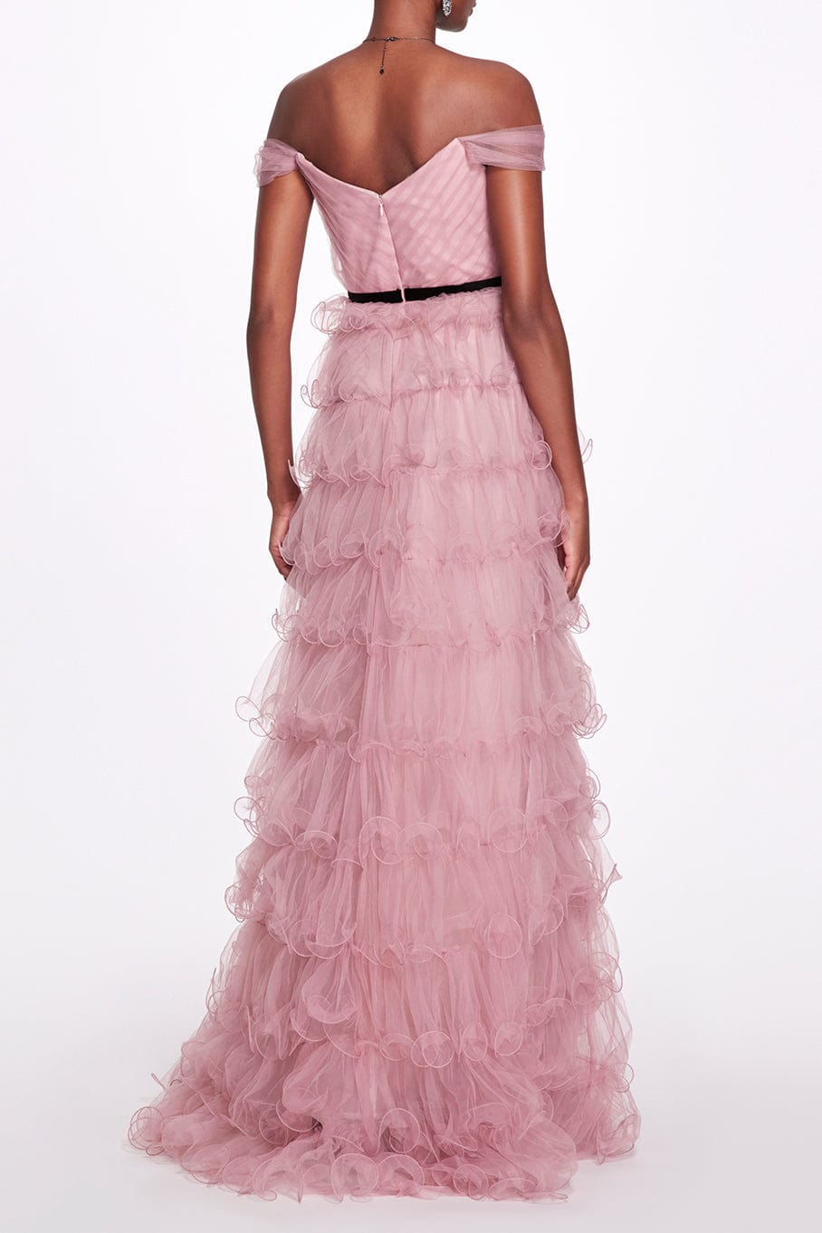 MARCHESA NOTTE-Off The Shoulder Gown-