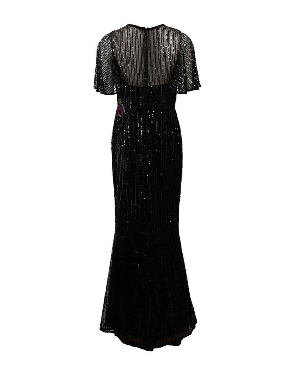 MARCHESA NOTTE-Floral Embroidered Beaded Gown-