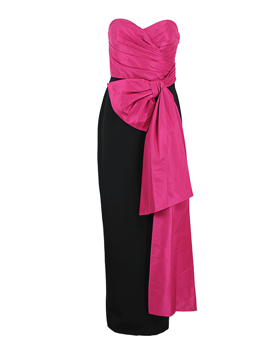MARCHESA NOTTE-Strapless Column Gown with Bow-