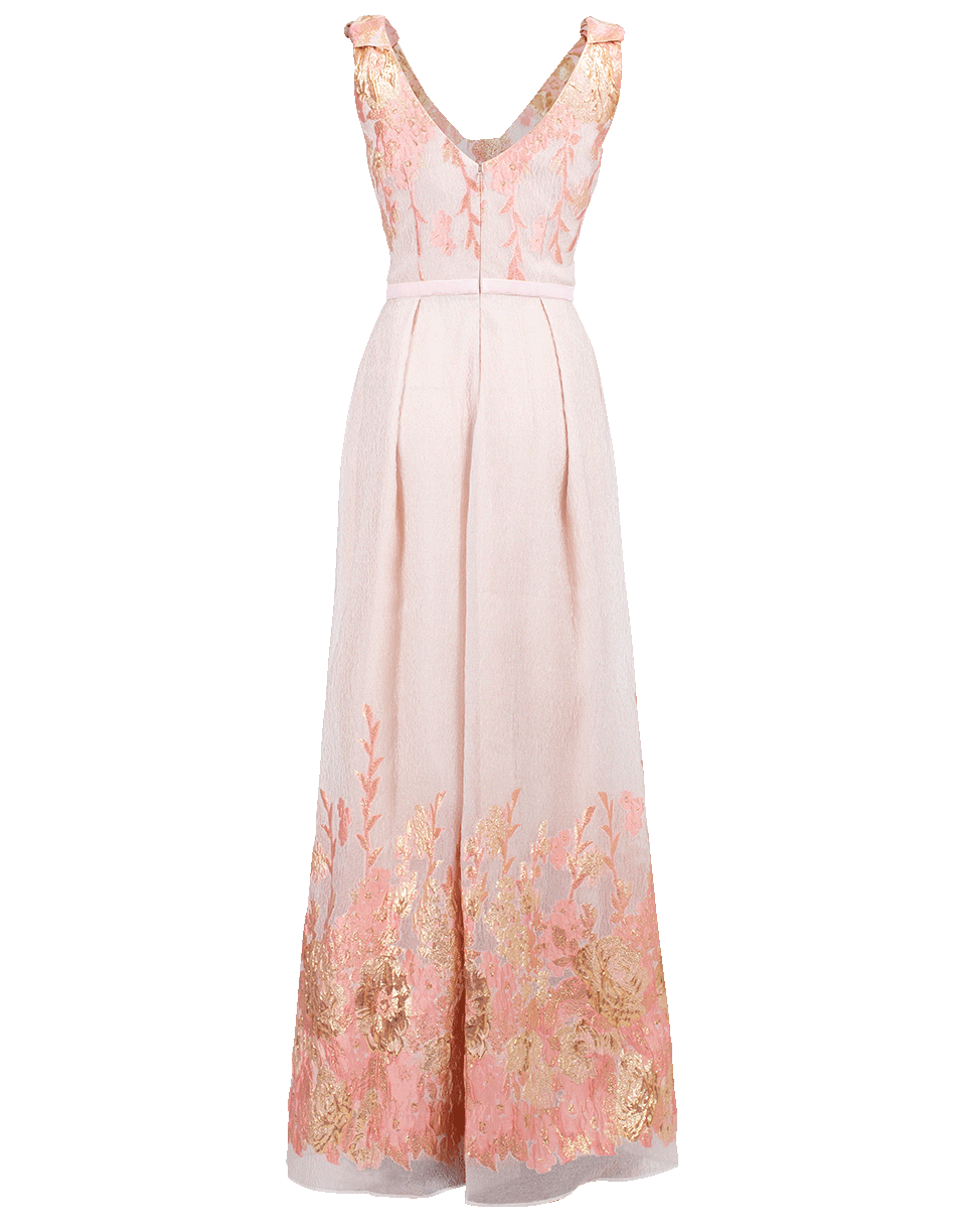 MARCHESA NOTTE-Metallic Coupe Gown-