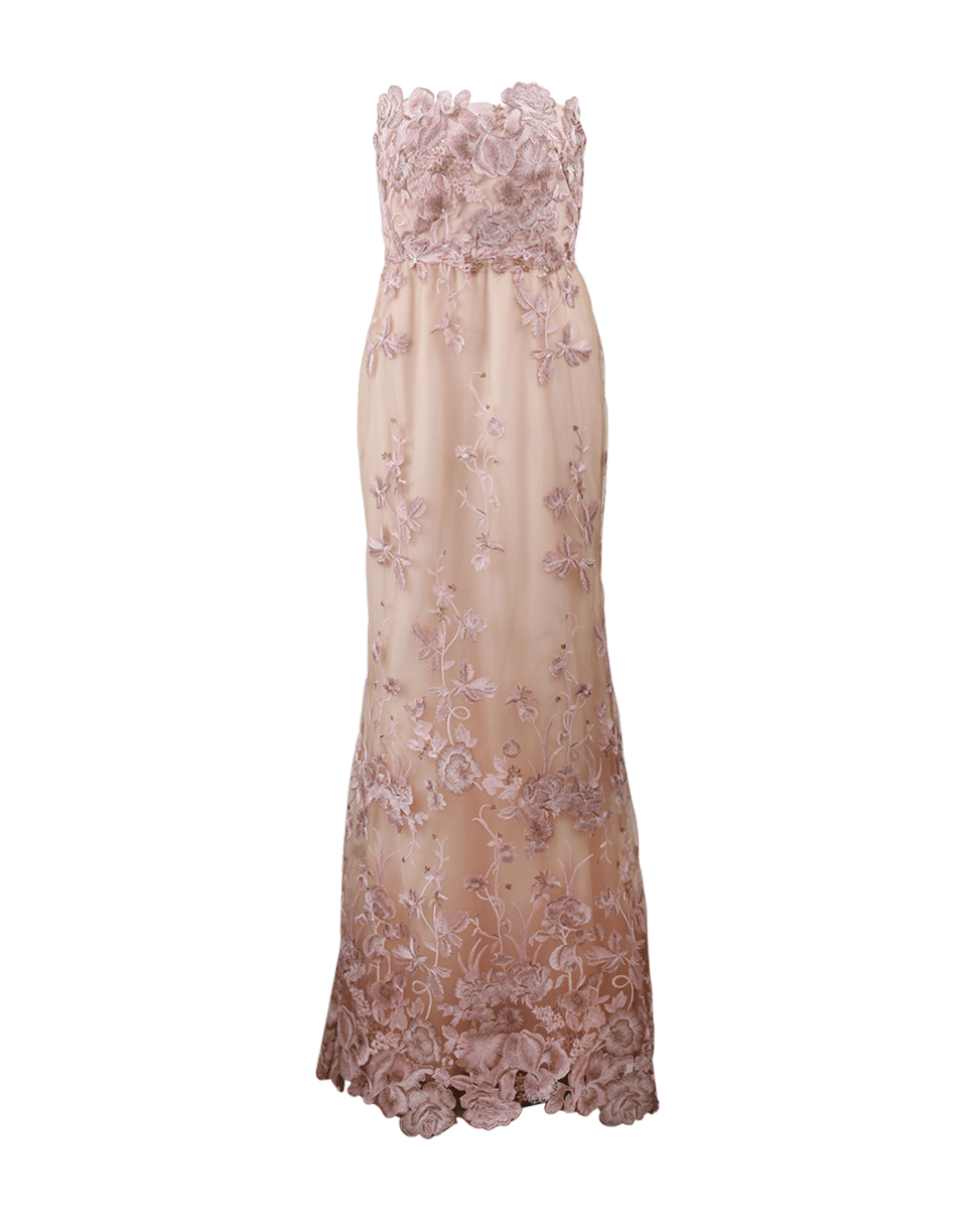 MARCHESA NOTTE-Embellished Floral Tulle Gown-