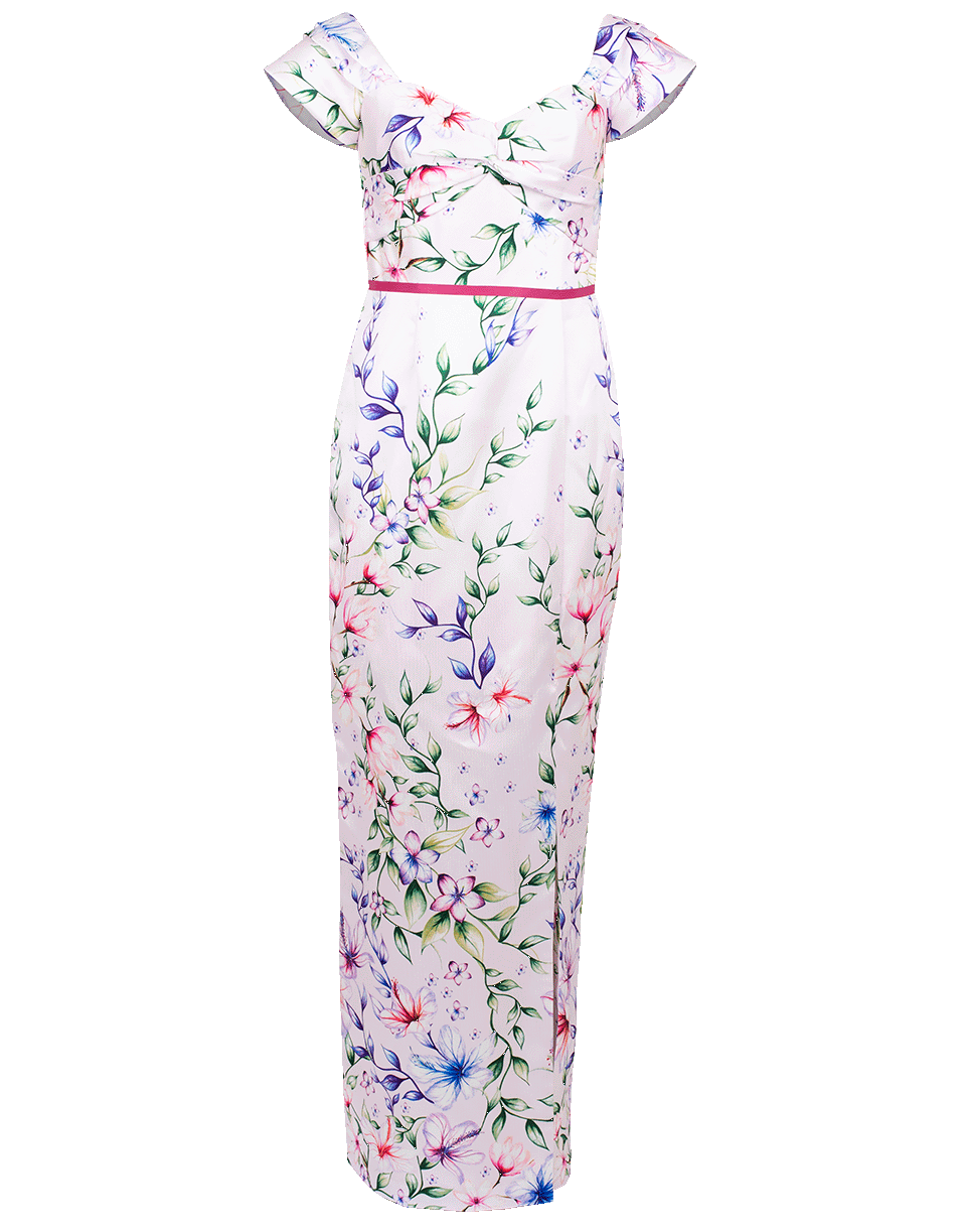 MARCHESA NOTTE-Off Shoulder Mikado Pique Gown-