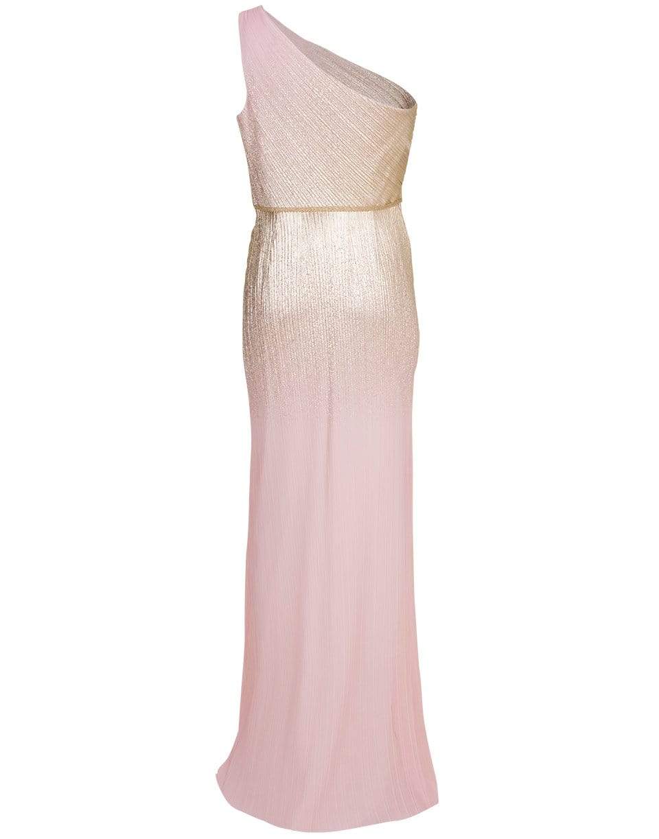 MARCHESA NOTTE-One Shoulder Degrade Foil Gown-