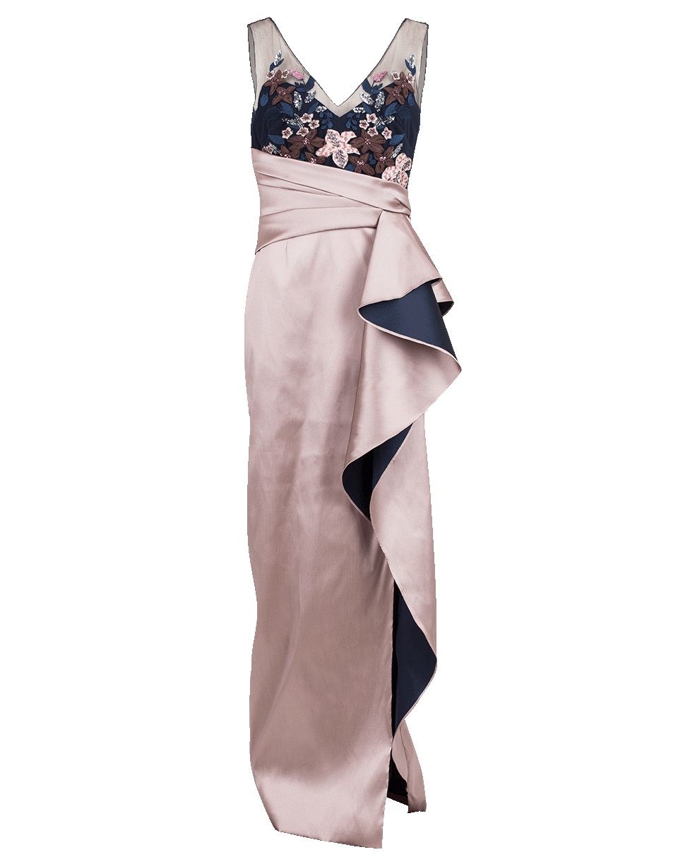 MARCHESA NOTTE-Two Tone Beaded Gown-
