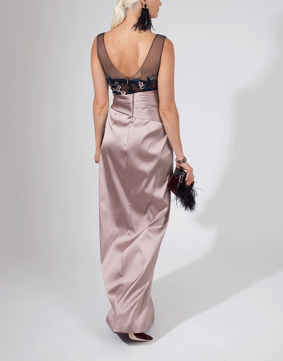 MARCHESA NOTTE-Two Tone Beaded Gown-