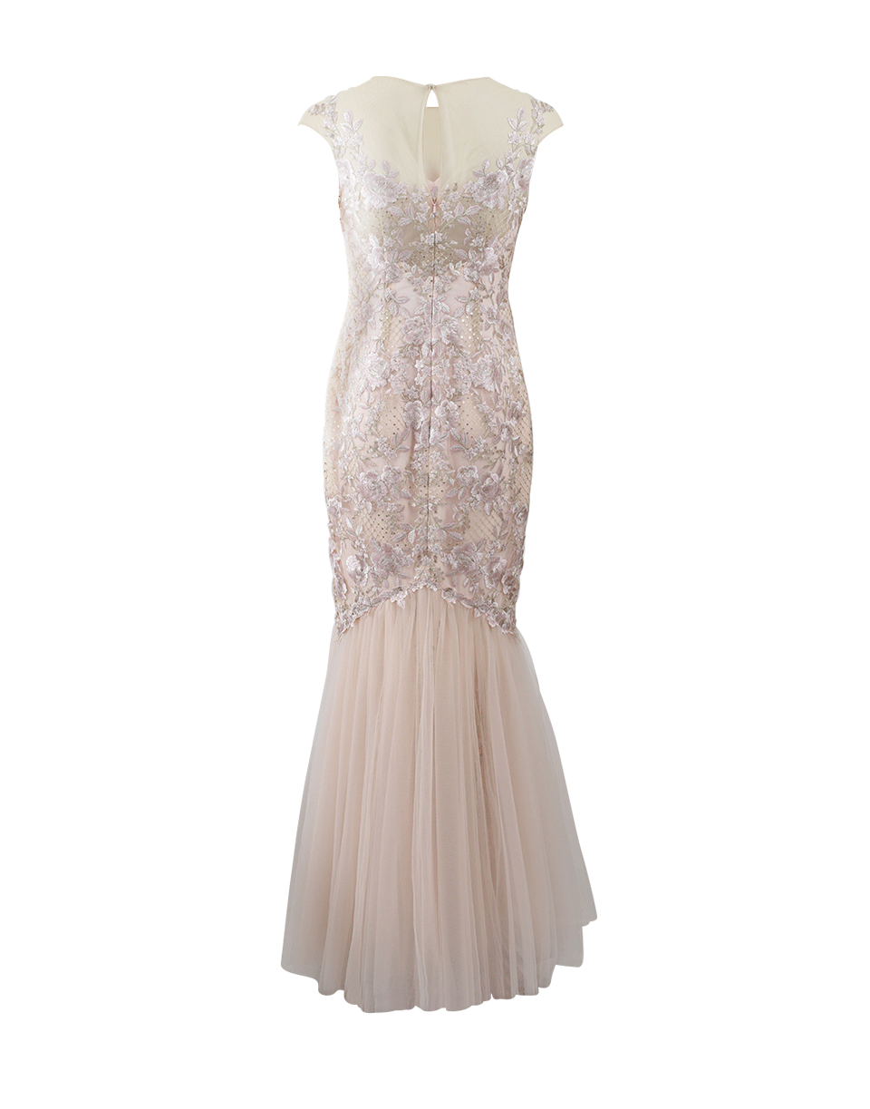 MARCHESA NOTTE-Floral Embroidered Gown-