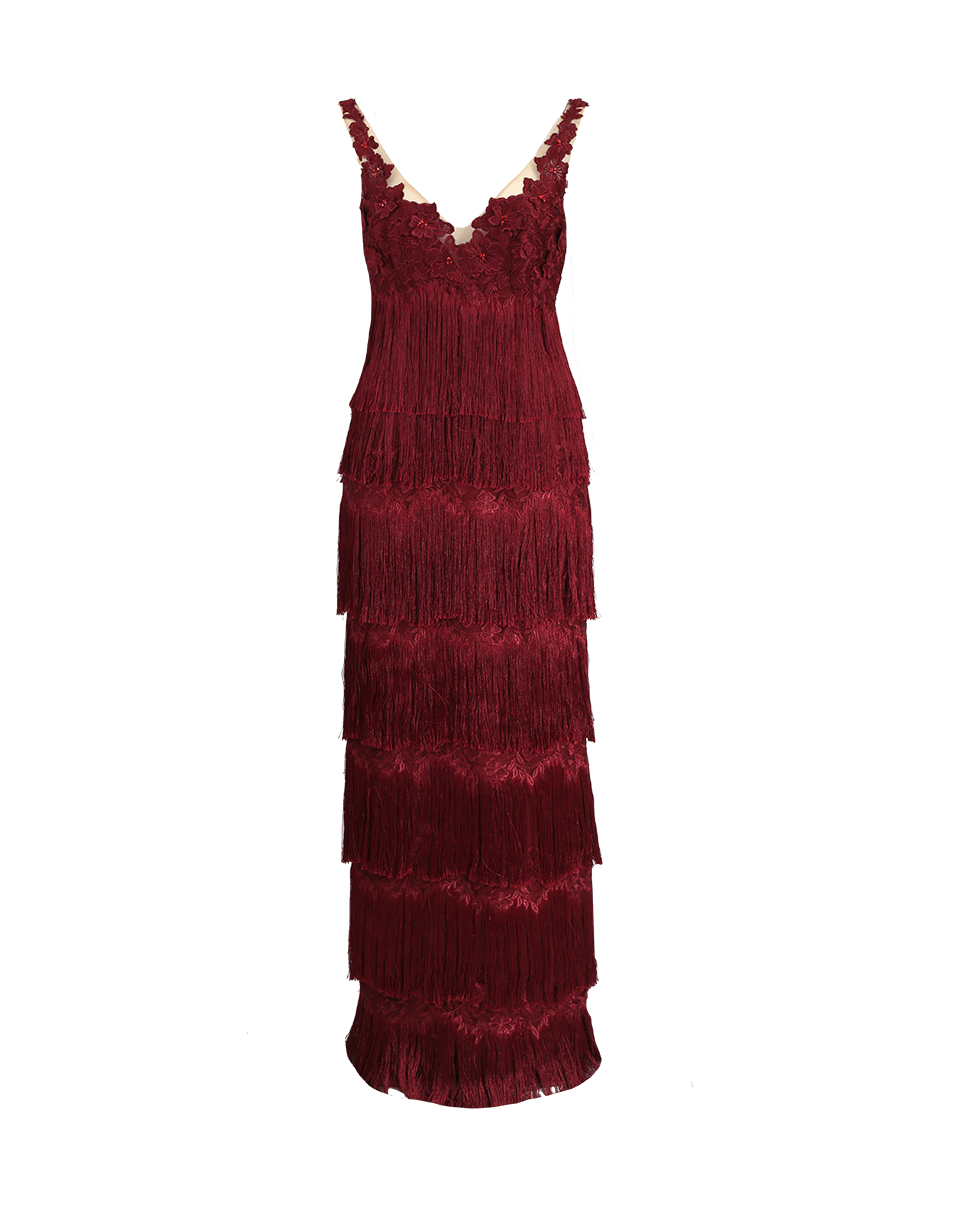 MARCHESA NOTTE-Fringe Gown-