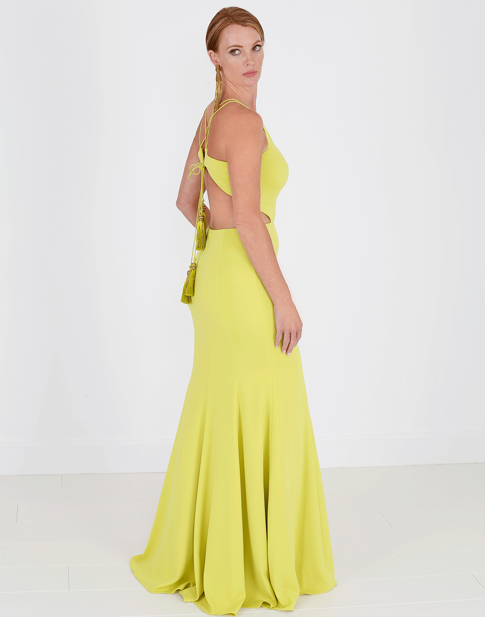 MARCHESA NOTTE-Cutout Crepe Gown-