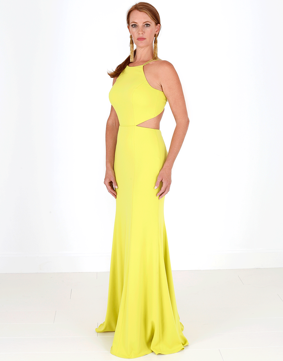 MARCHESA NOTTE-Cutout Crepe Gown-