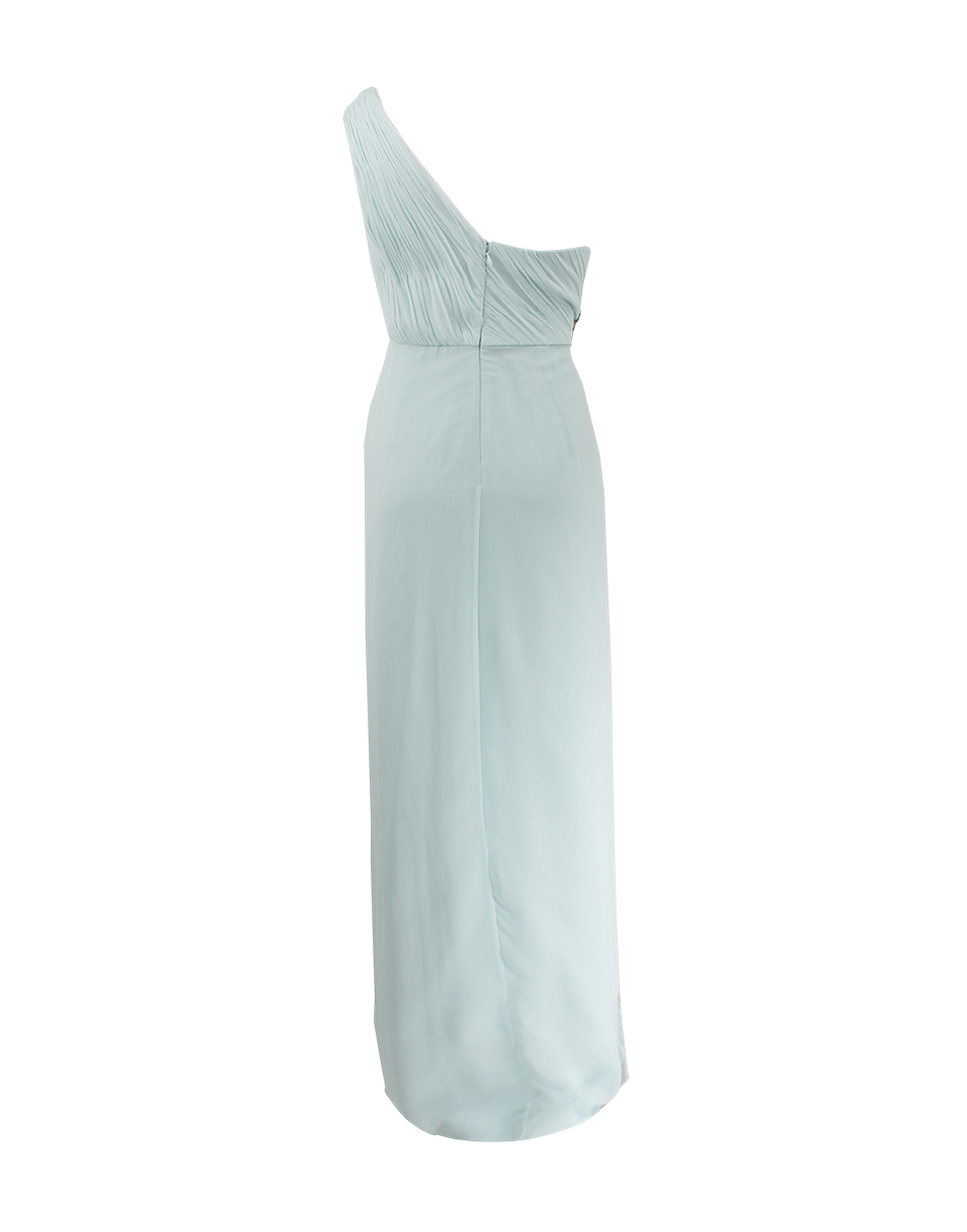 MARCHESA NOTTE-One Shoulder Pleated Gown-