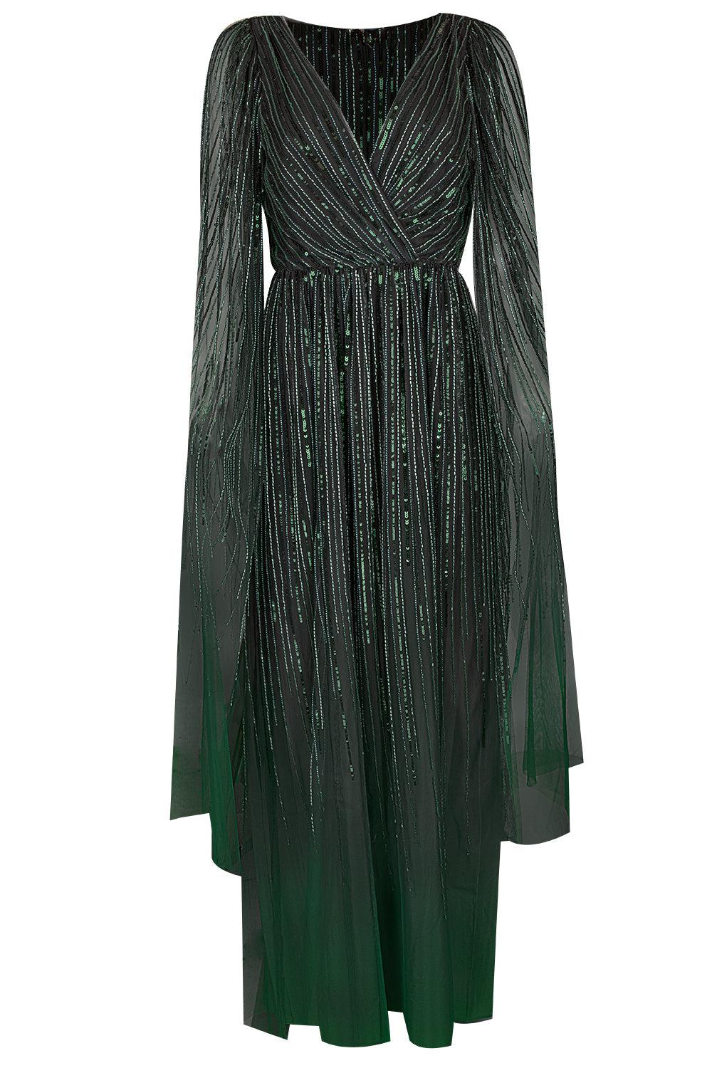 MARCHESA NOTTE-Ombre Cape Gown-