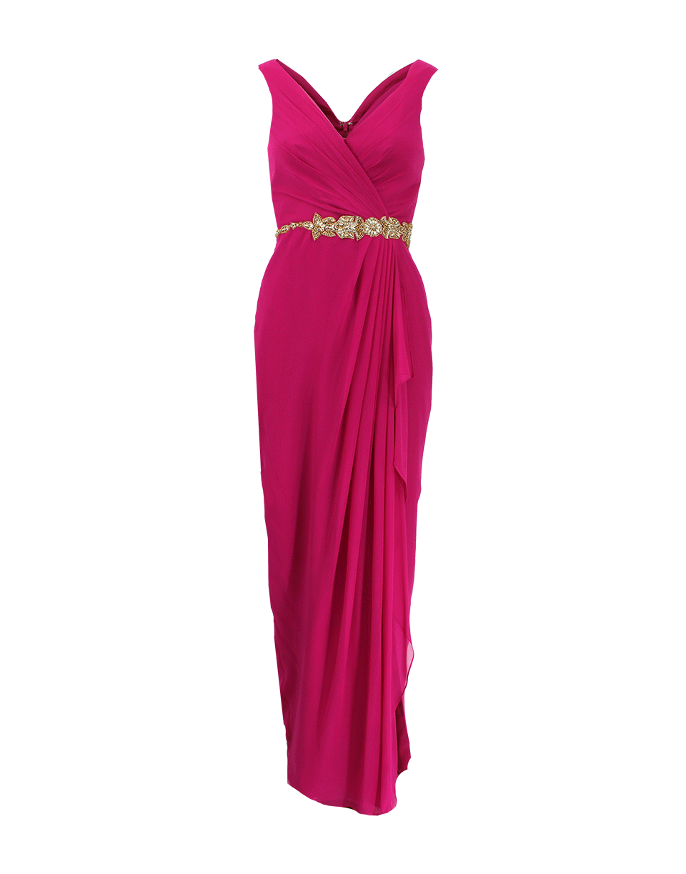 MARCHESA NOTTE-Gown With Draped Skirt-