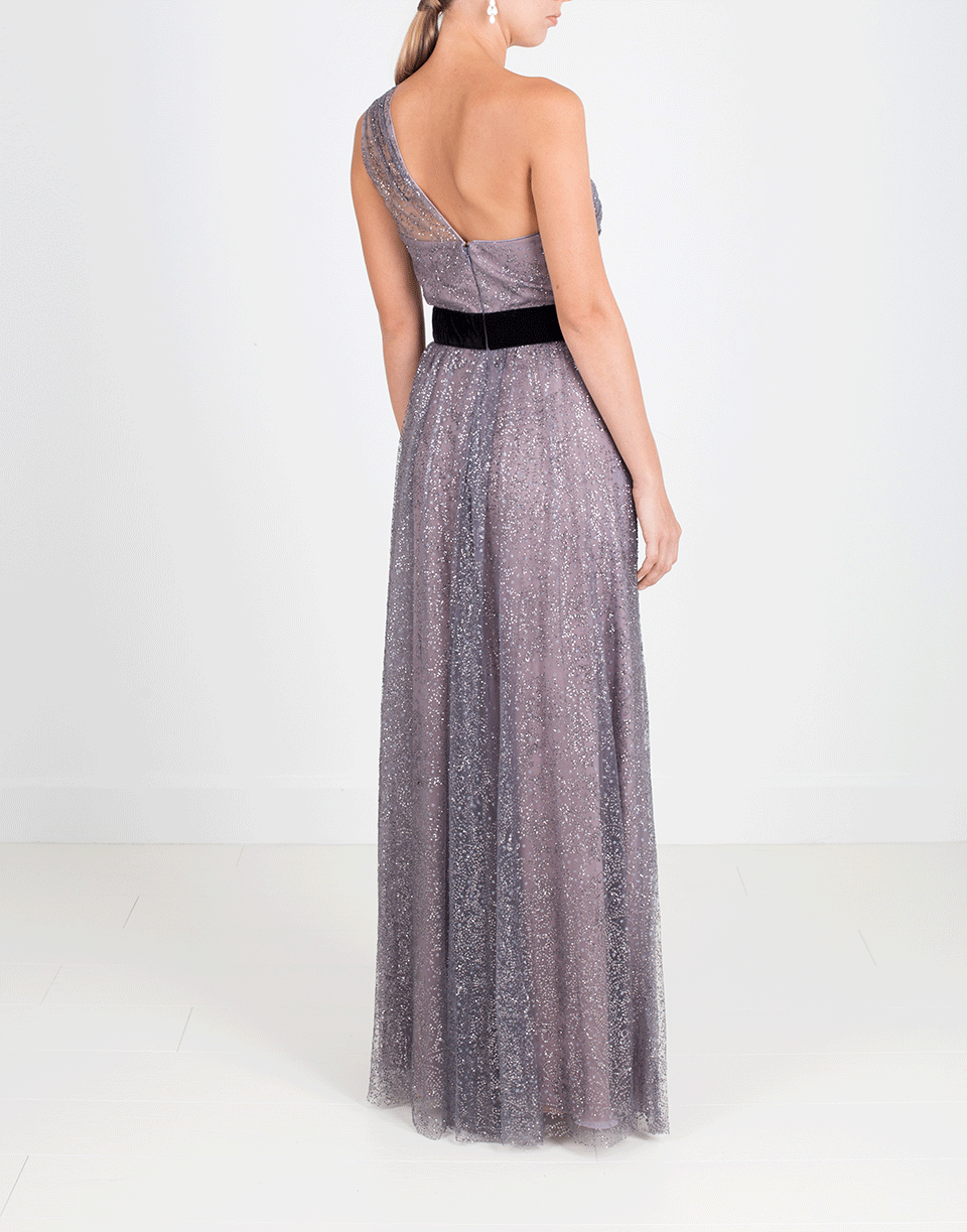 MARCHESA NOTTE-Glitter Tulle Gown-