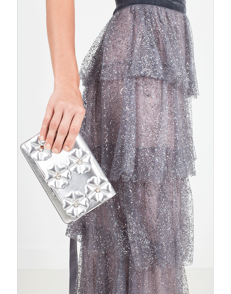 MARCHESA NOTTE-Glitter Tulle Gown-GUNMETAL