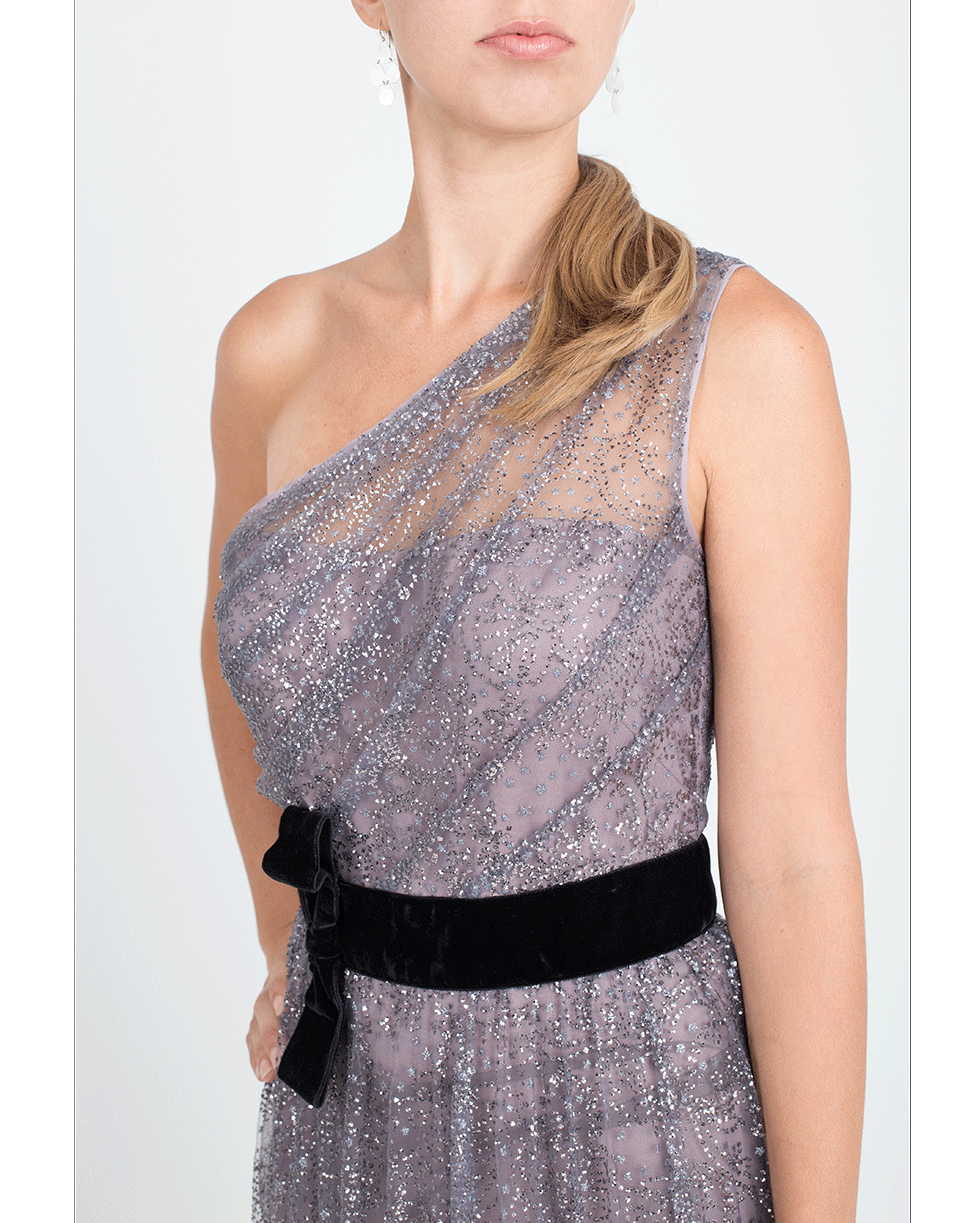 MARCHESA NOTTE-Glitter Tulle Gown-