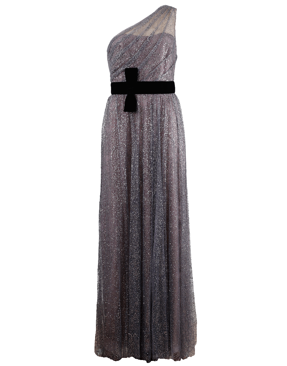 MARCHESA NOTTE-Glitter Tulle Gown-