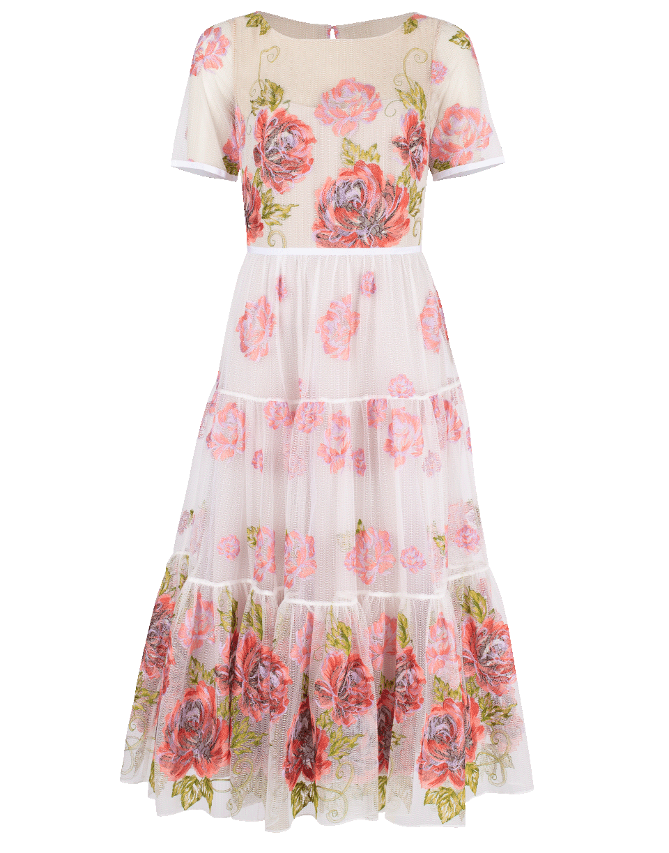 MARCHESA NOTTE-Floral Embroidered Gown-